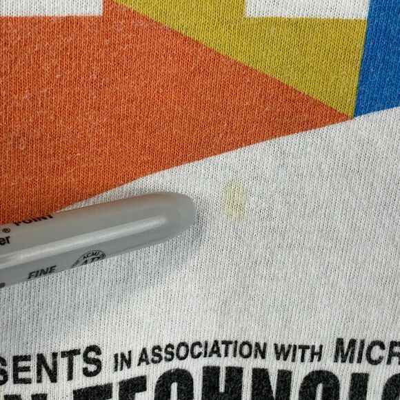 Vintage Y2Ks BIT Blacks In Technology T Shirt Mens L Large Microsoft Tee White - Picture 4 of 7